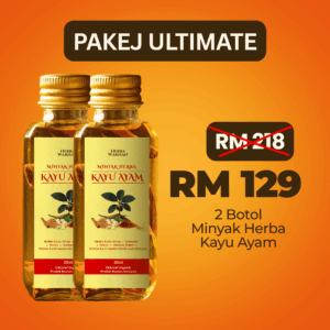 PAKEJ ULTIMATE (2 BOTOL MINYAK HERBA KAYU AYAM)